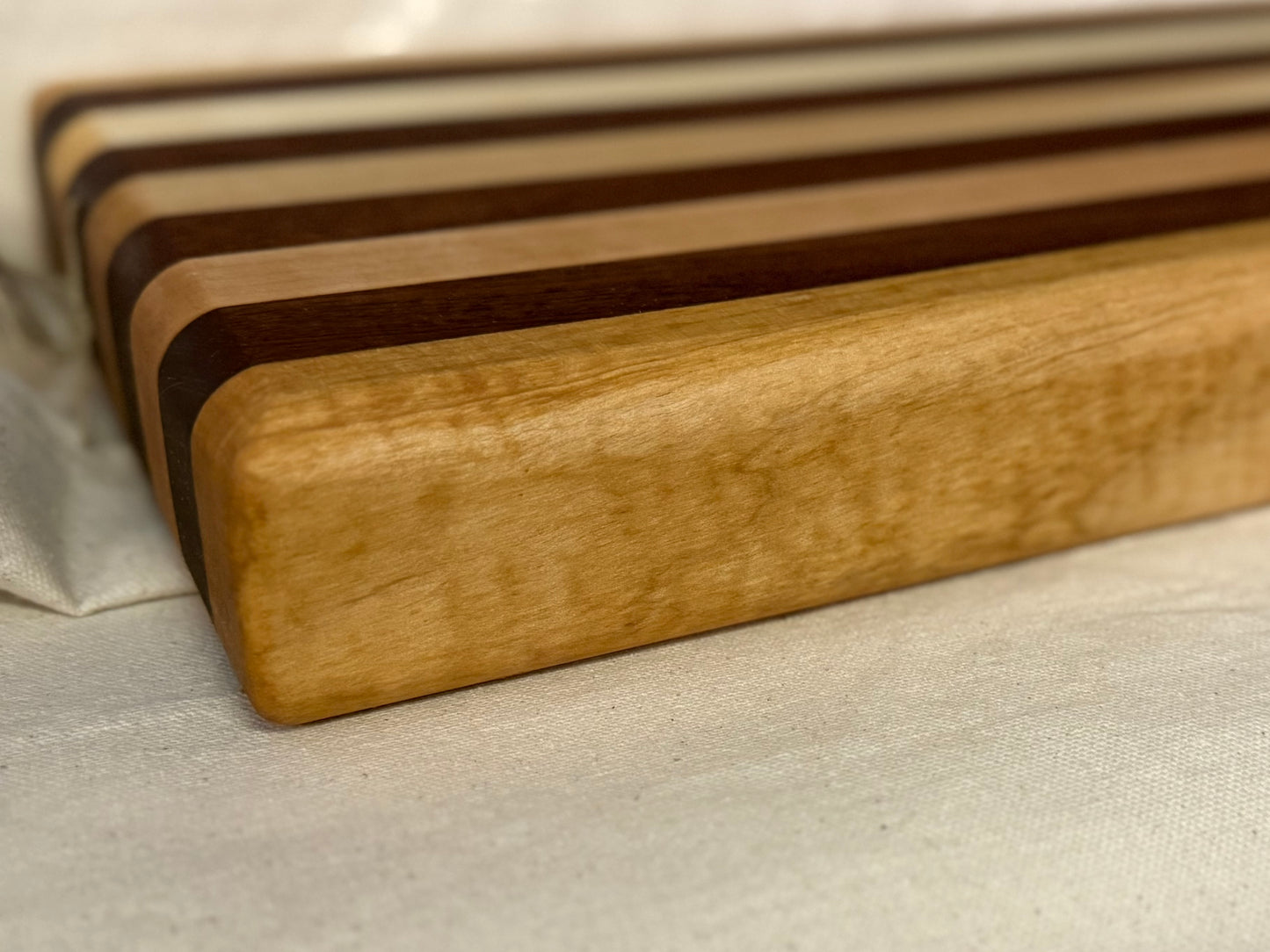 Red Mahogany & Maple Butcher Block Cutting or Charcuterie Board