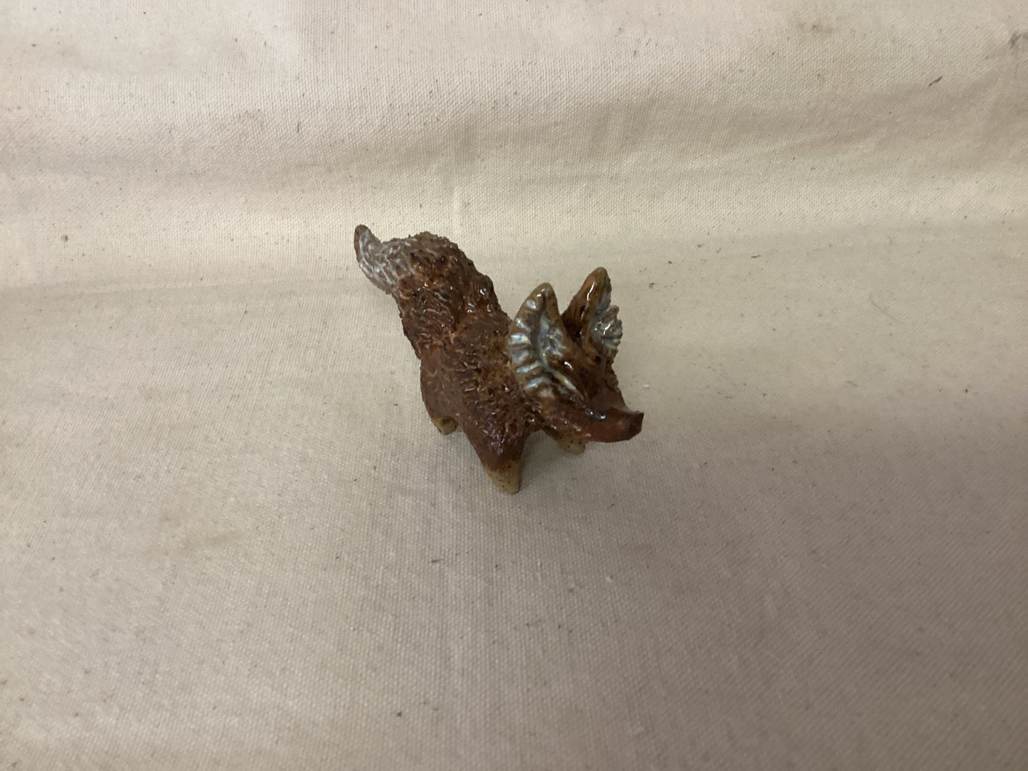 Brown Fox with White Tips Figurine