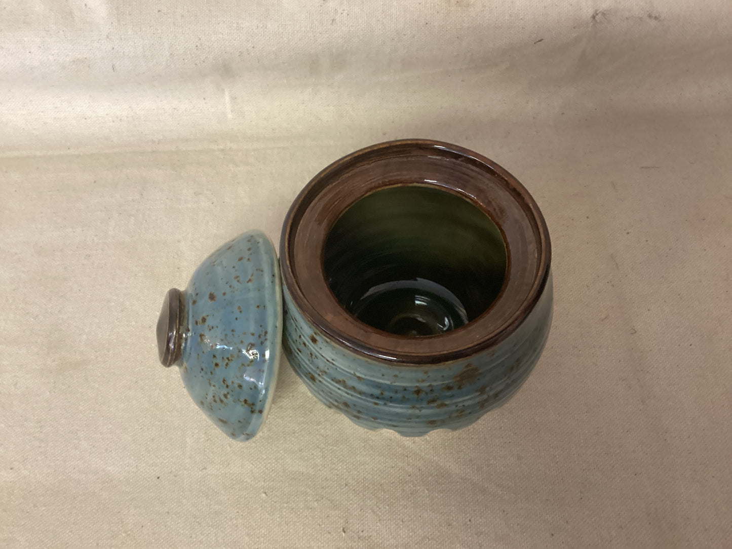 Blue Jar with Lid