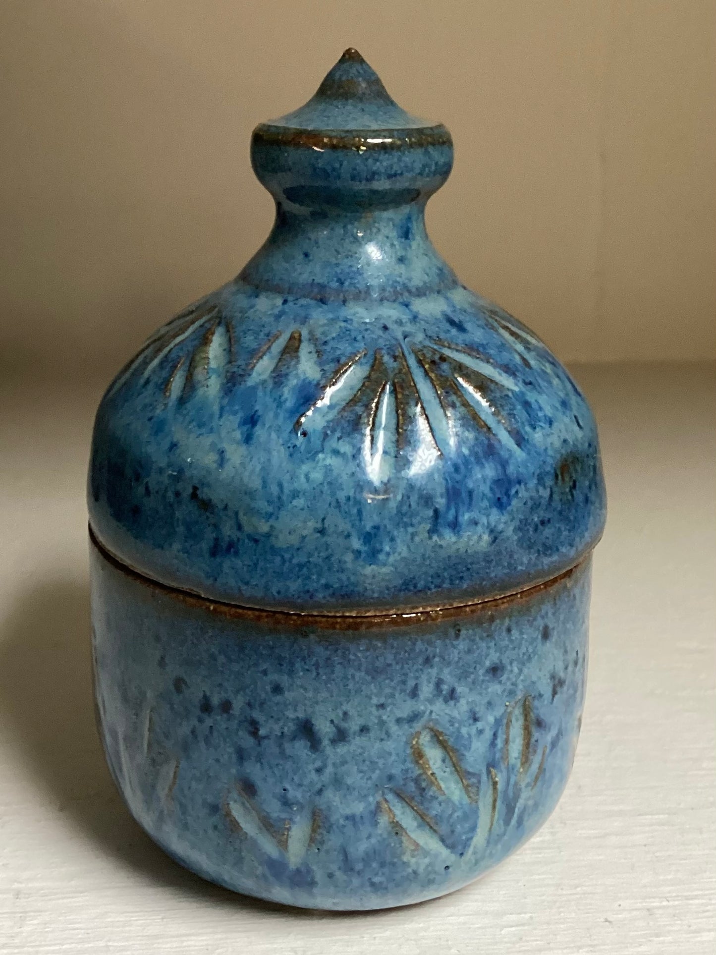 Small Blue Lidded Bowl  LE.74