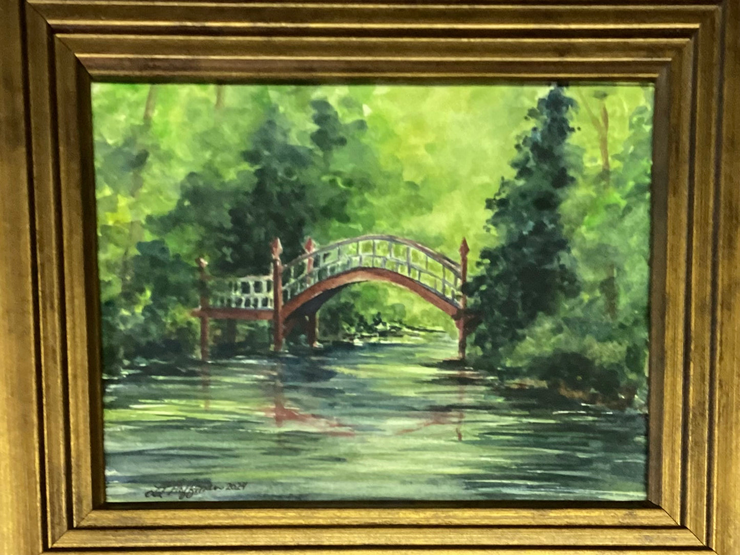 Crim Dell Framed Watercolor Painting