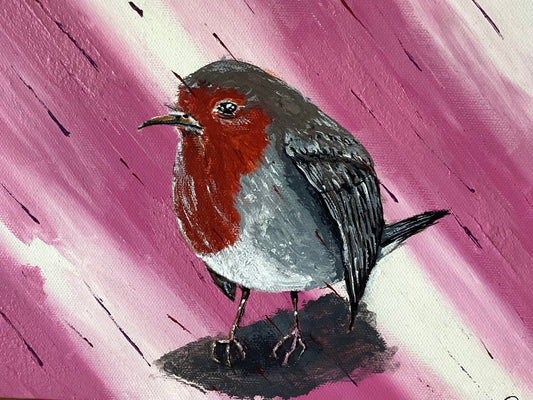 “Robin in the Morning Rain” Painting