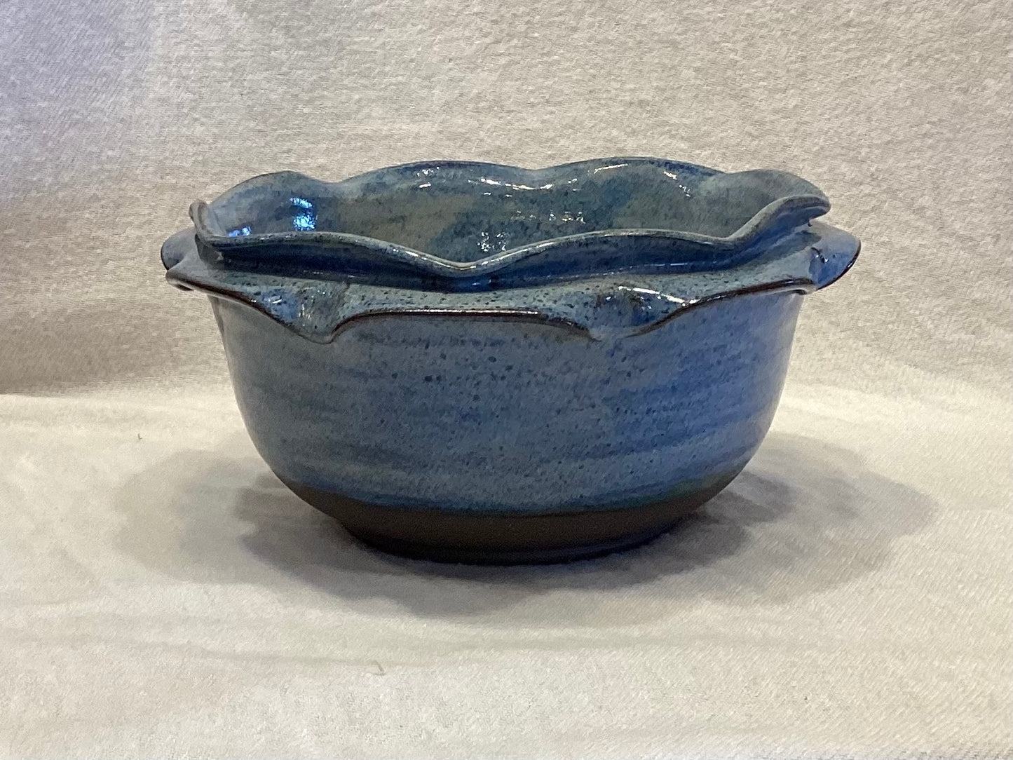 Sage Blue Split Rim Bowl