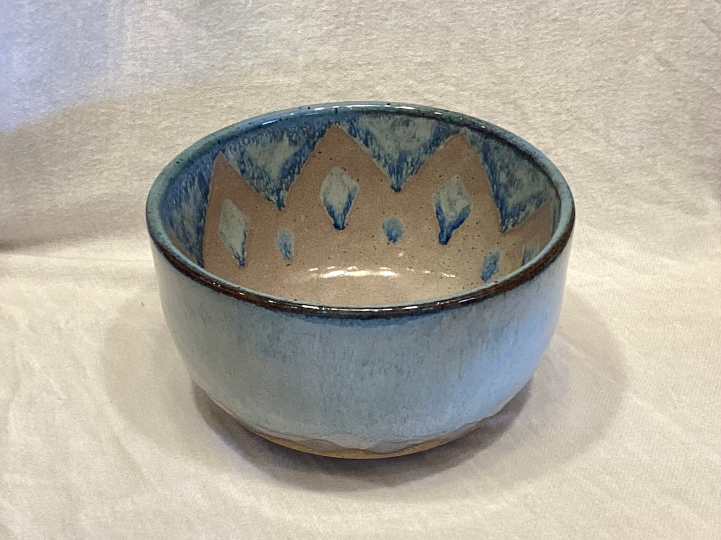 Large Sage Blue Diamond Bowl