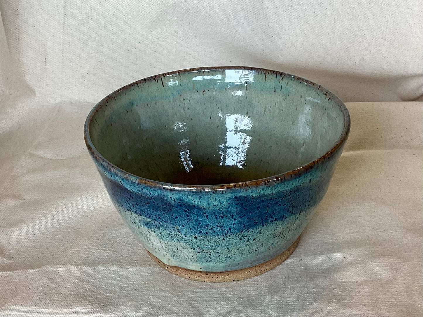 Speckled Blue and Tan Bowl