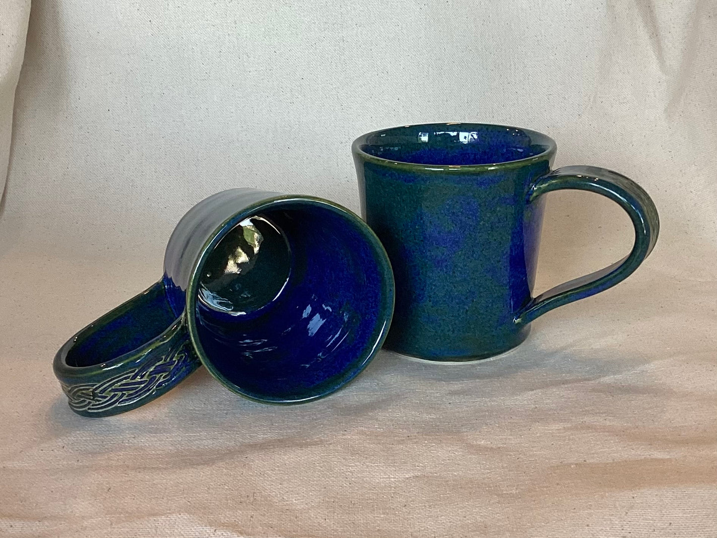 Large Blue and Green Celtic Mug