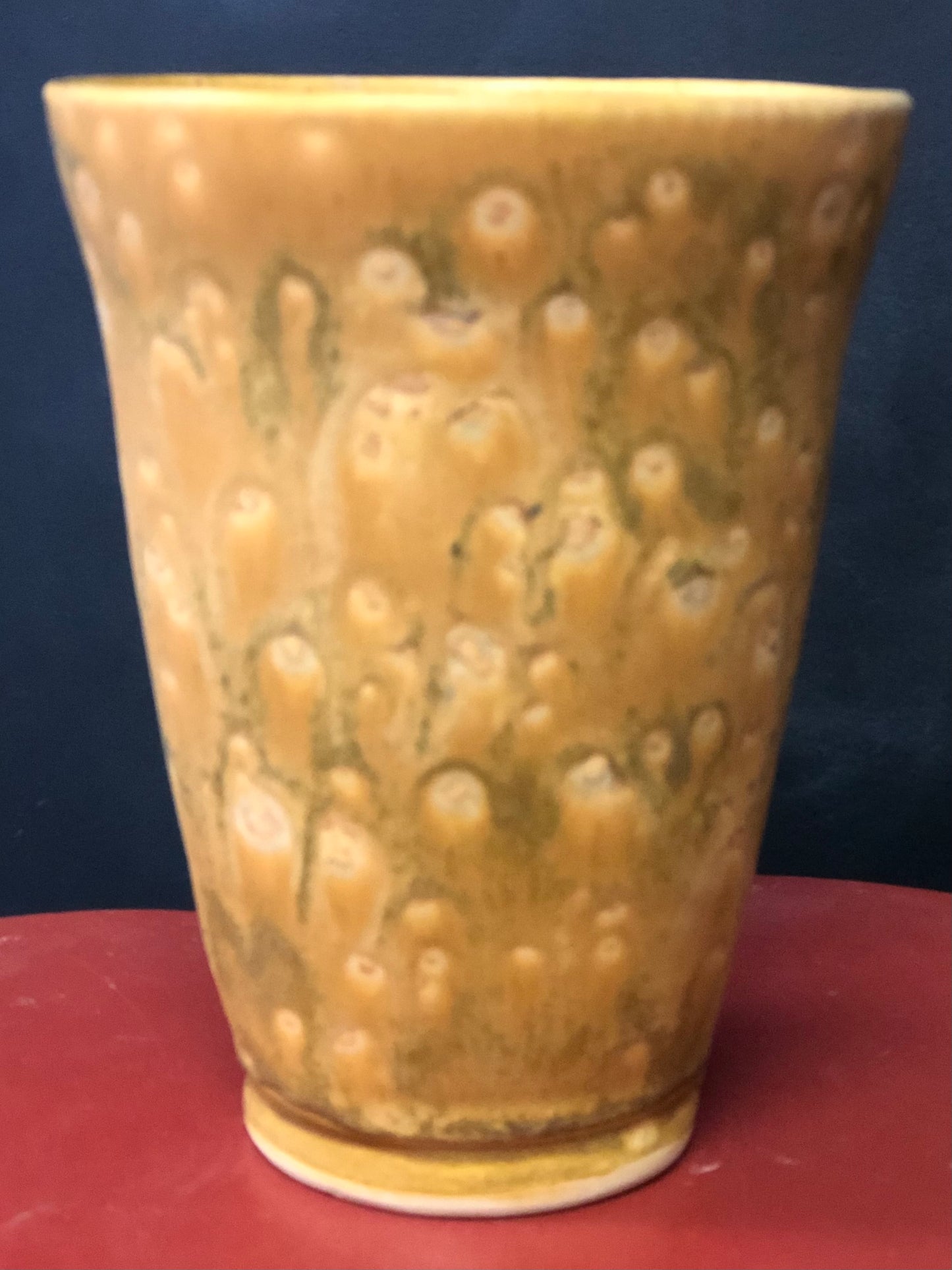 Mustard Yellow Speckled Vase