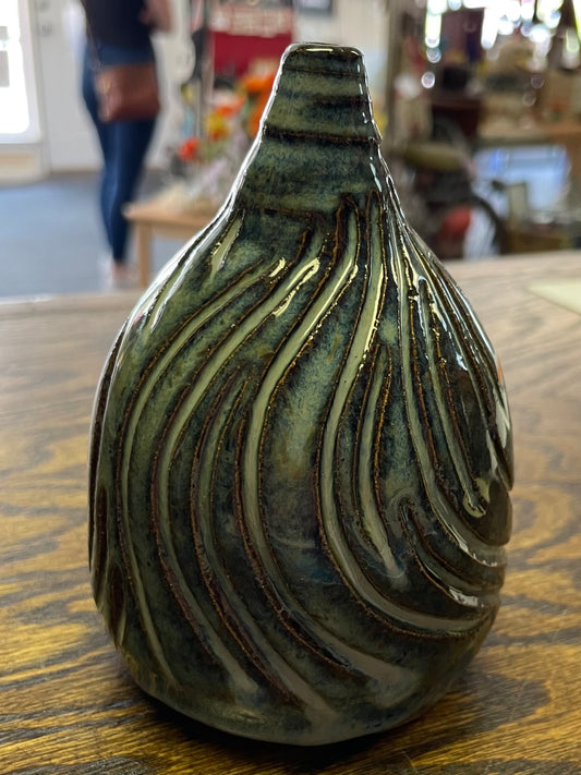 Blue Carved Vase