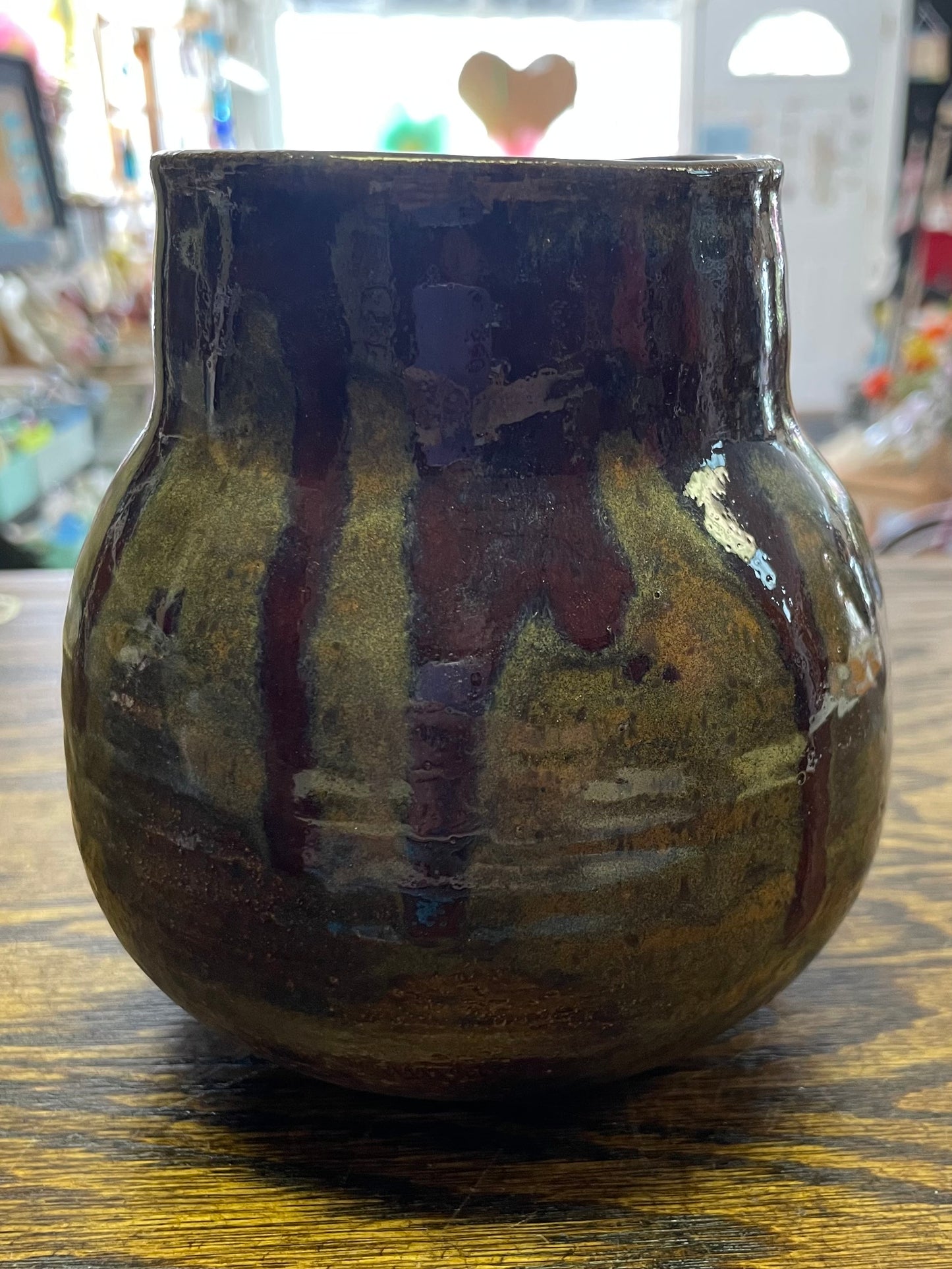 Brown and Red Drippy Vase