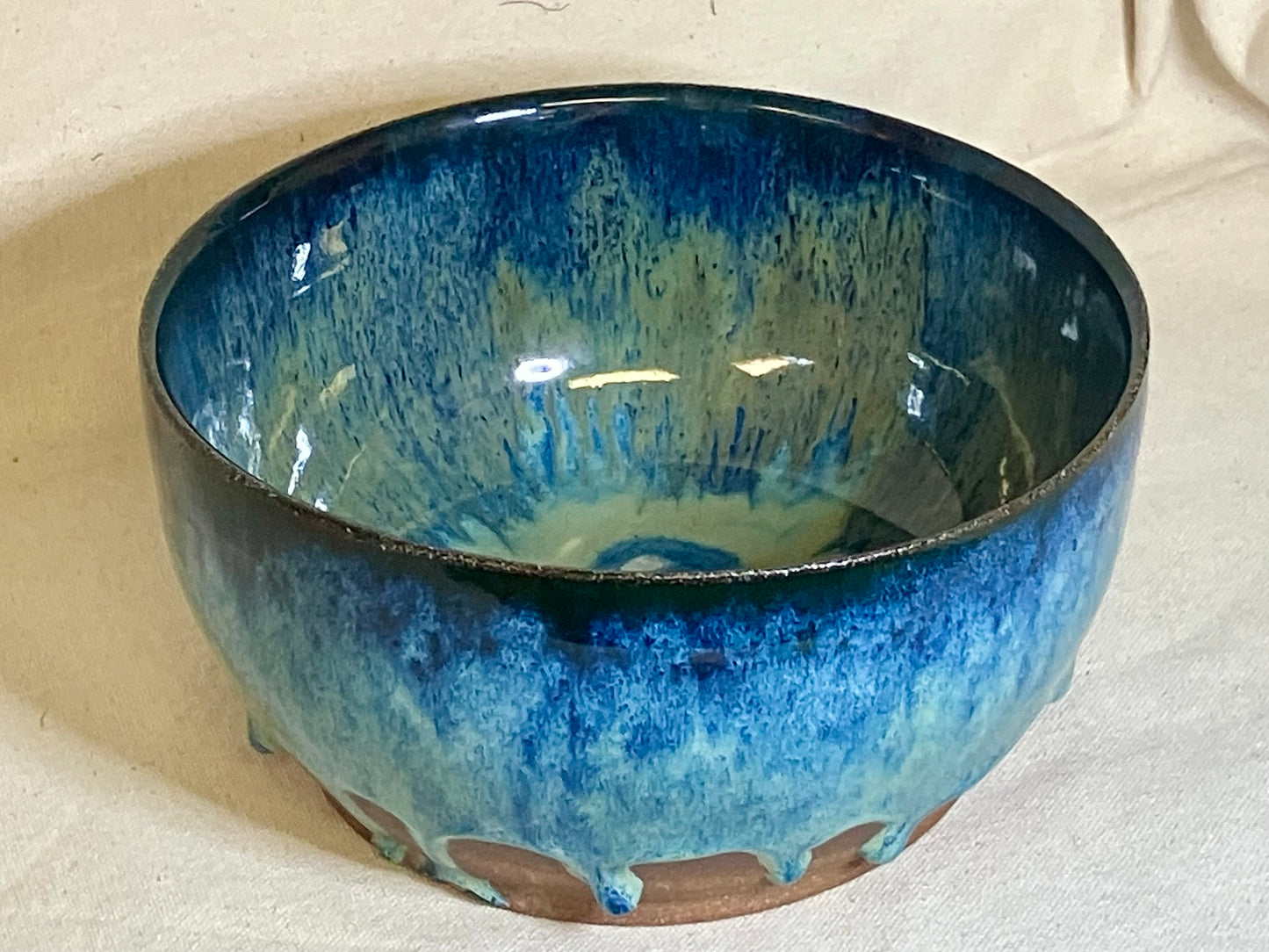 Large Blue Drippy Bowl