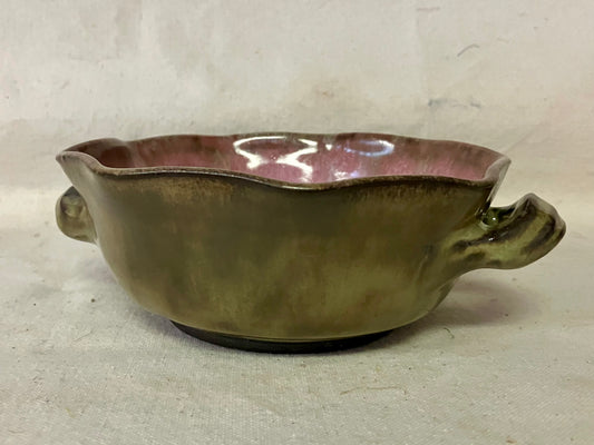 Pink & Green Handled Bowl