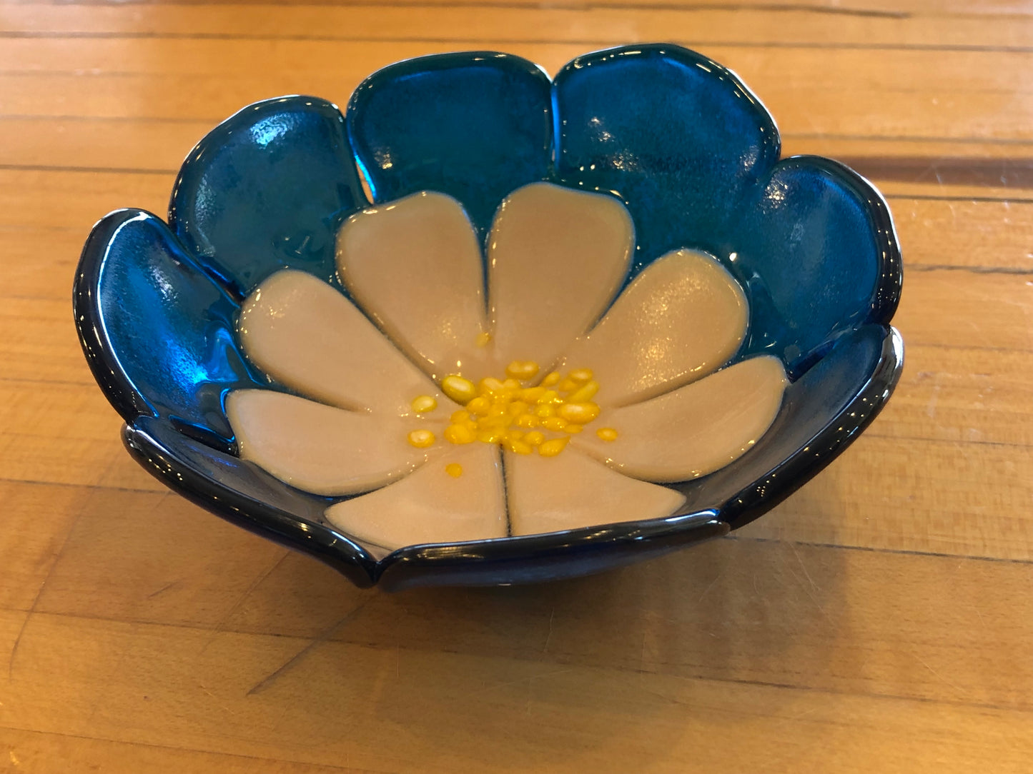 Fused Glass Flower Bowl