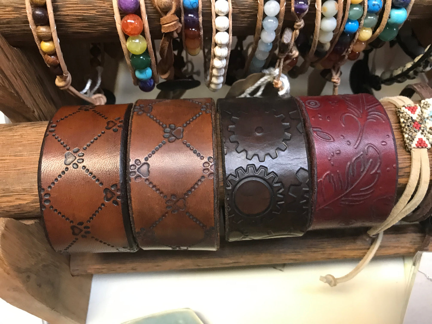 Embossed Leather Cuffs