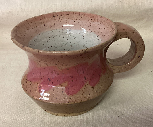 Pink Speckled Mug with Round Handle