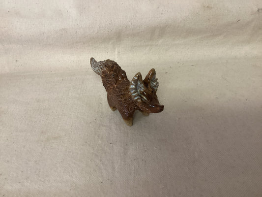 Brown Fox with White Tips Figurine