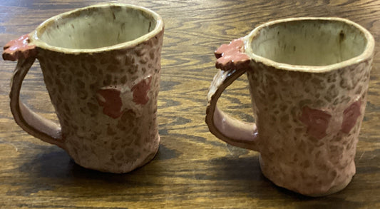 Pink Butterfly Mug Set