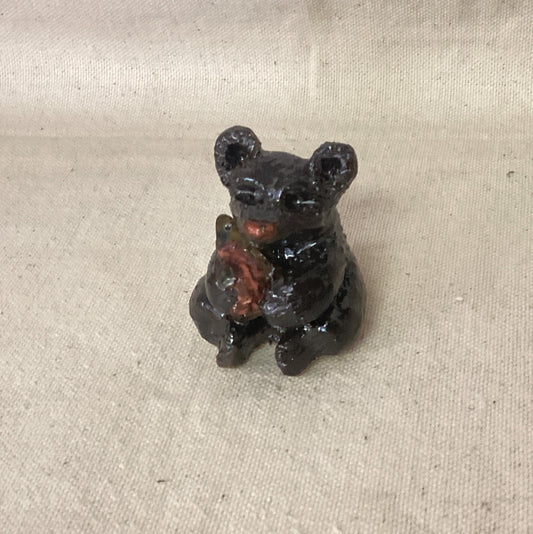 Bear Holding Salmon Figurine