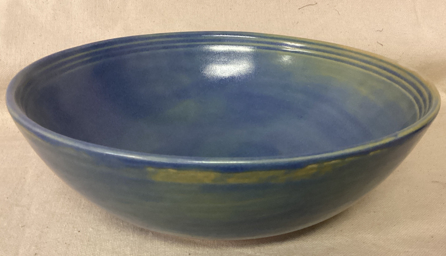 Blue and Green mottled stoneware bowl