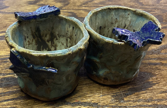 Blue Butterfly Tiny Cups Set